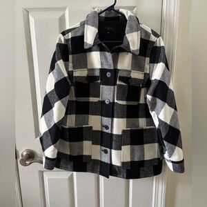 Talbots black & white button front jacket size XLP